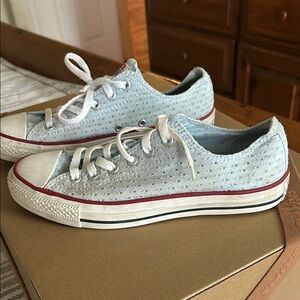Converse All Star Light Blue Sneakers with Red and White Details